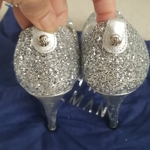 Stuart weitzman glitter peep toe - Picture 7 of 7